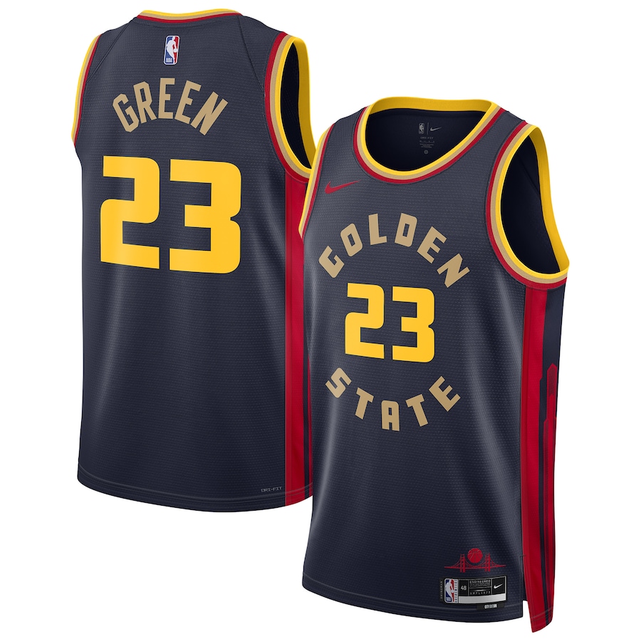 Men Golden State Warriors 23 Draymond Green Nike Navy City Edition 2024-25 Swingman Player NBA Jersey